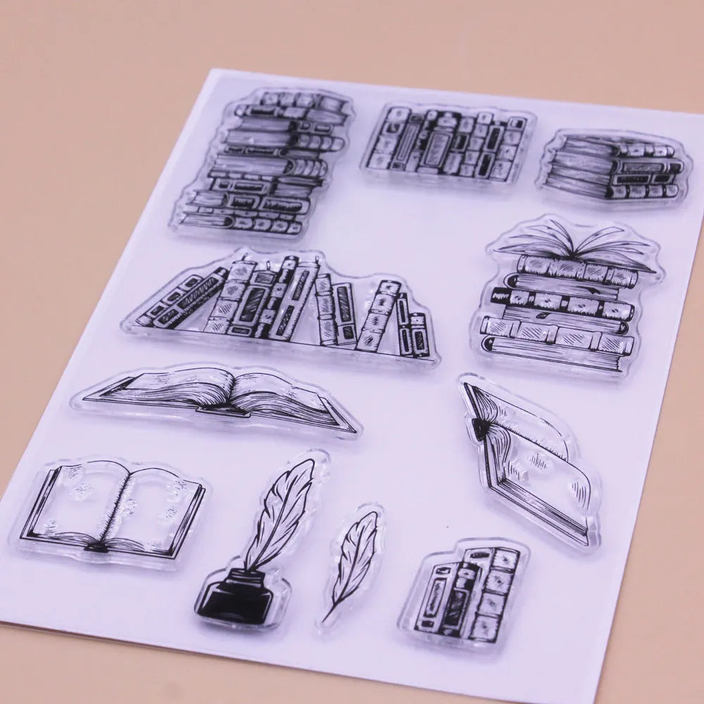 White transparent silicone stamp with seal pattern measuring 11x16cm