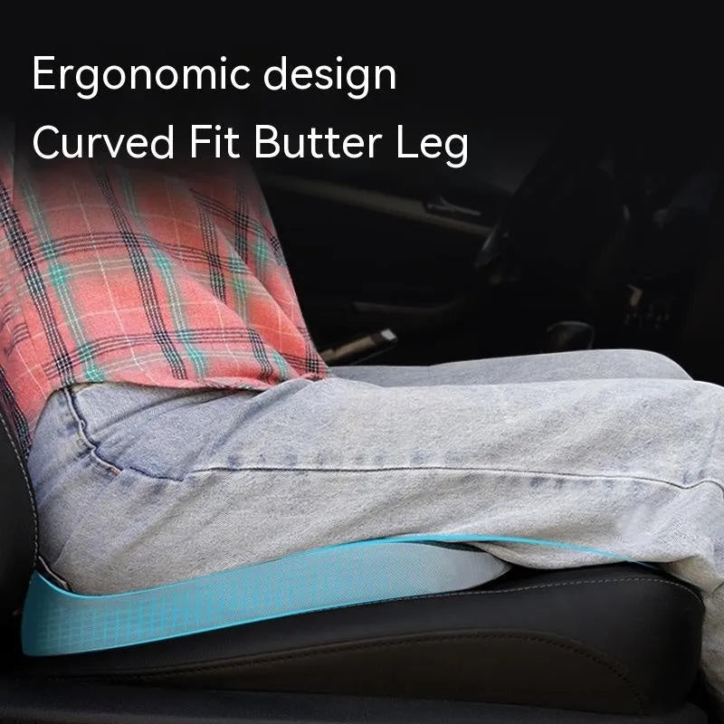 Curved bevel cushion with memory foam for tailbone support in black, grey, brown, and beige colours