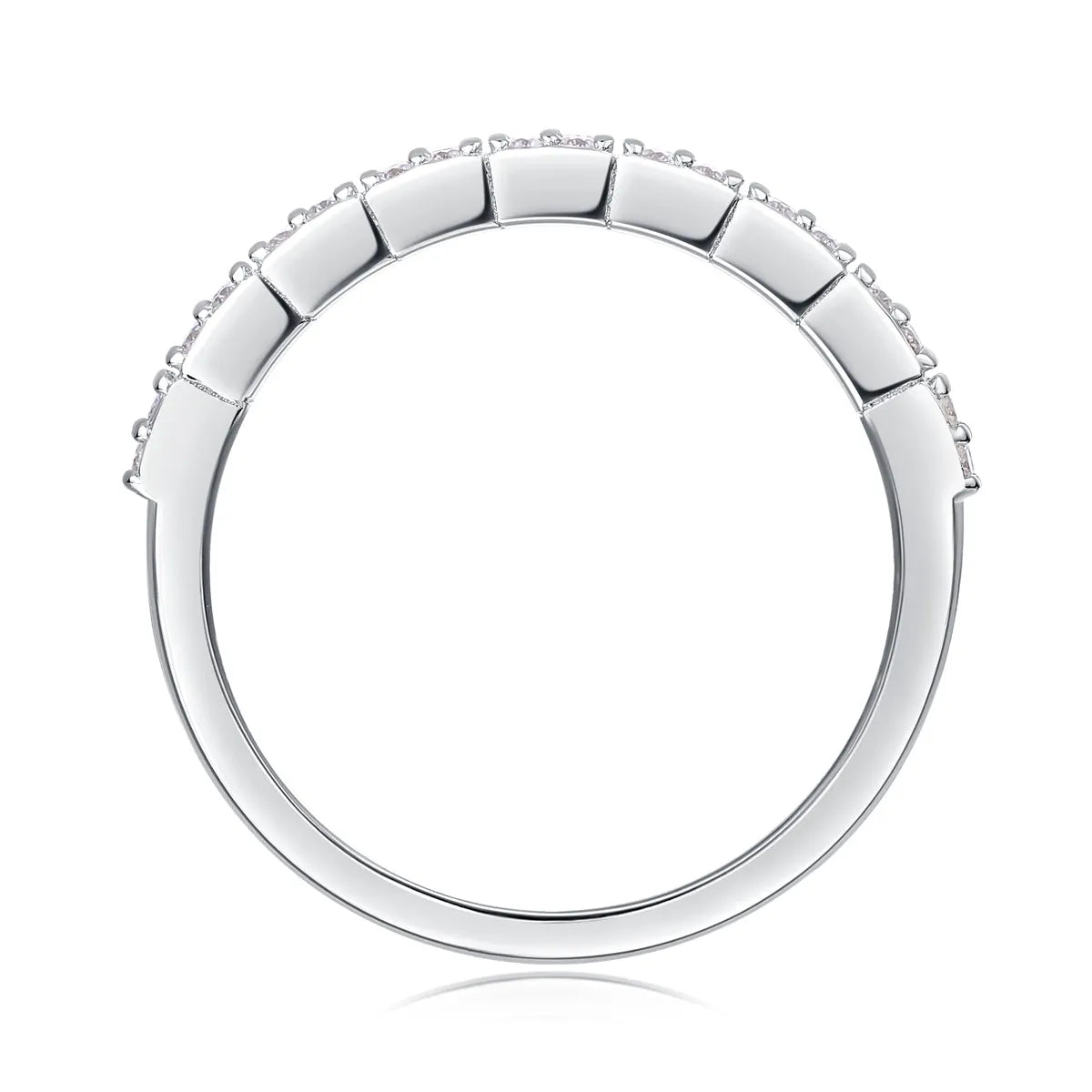 For Love moissanite wedding ring set in S925 silver with platinum plate, gold colour, size option, in gift box