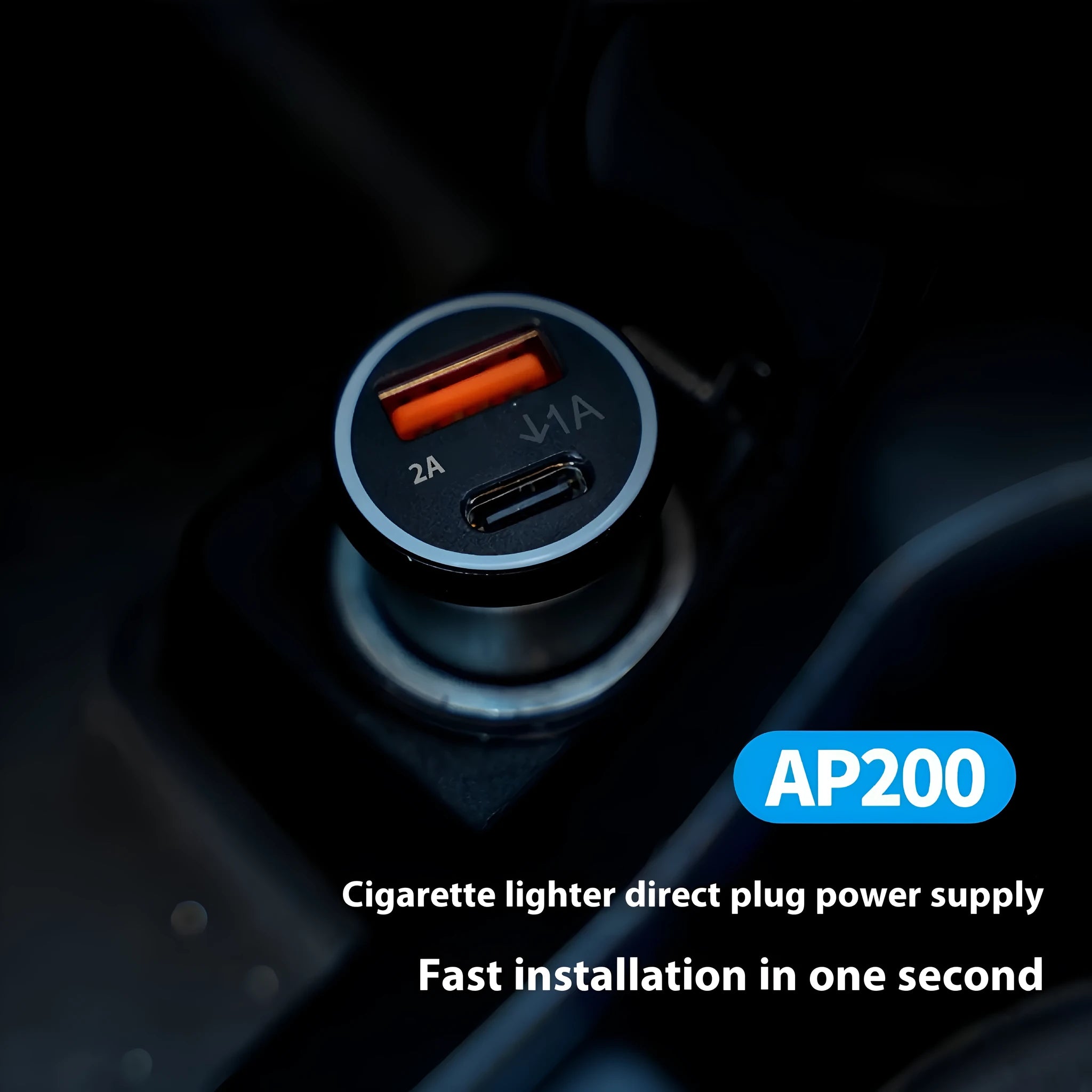 Black car charger GPS locator device for vehicle tracking with ABS plastic construction