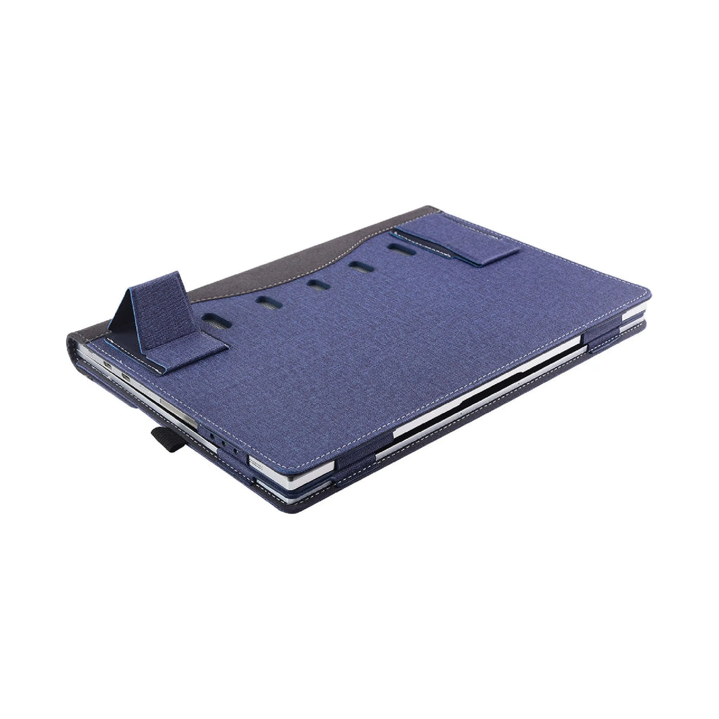 Black imitation leather protective sleeve for Microsoft Laptop6 with Chinese-style fabric decoration