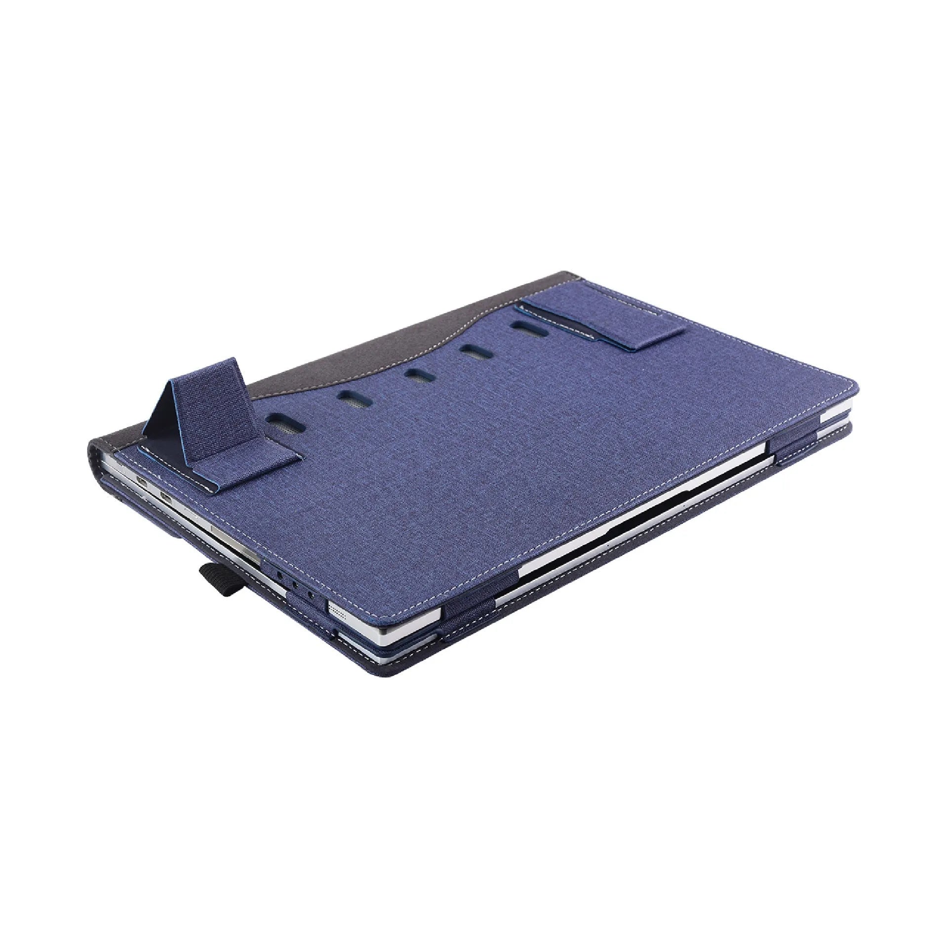 Black imitation leather protective sleeve for Microsoft Laptop6 with Chinese-style fabric decoration