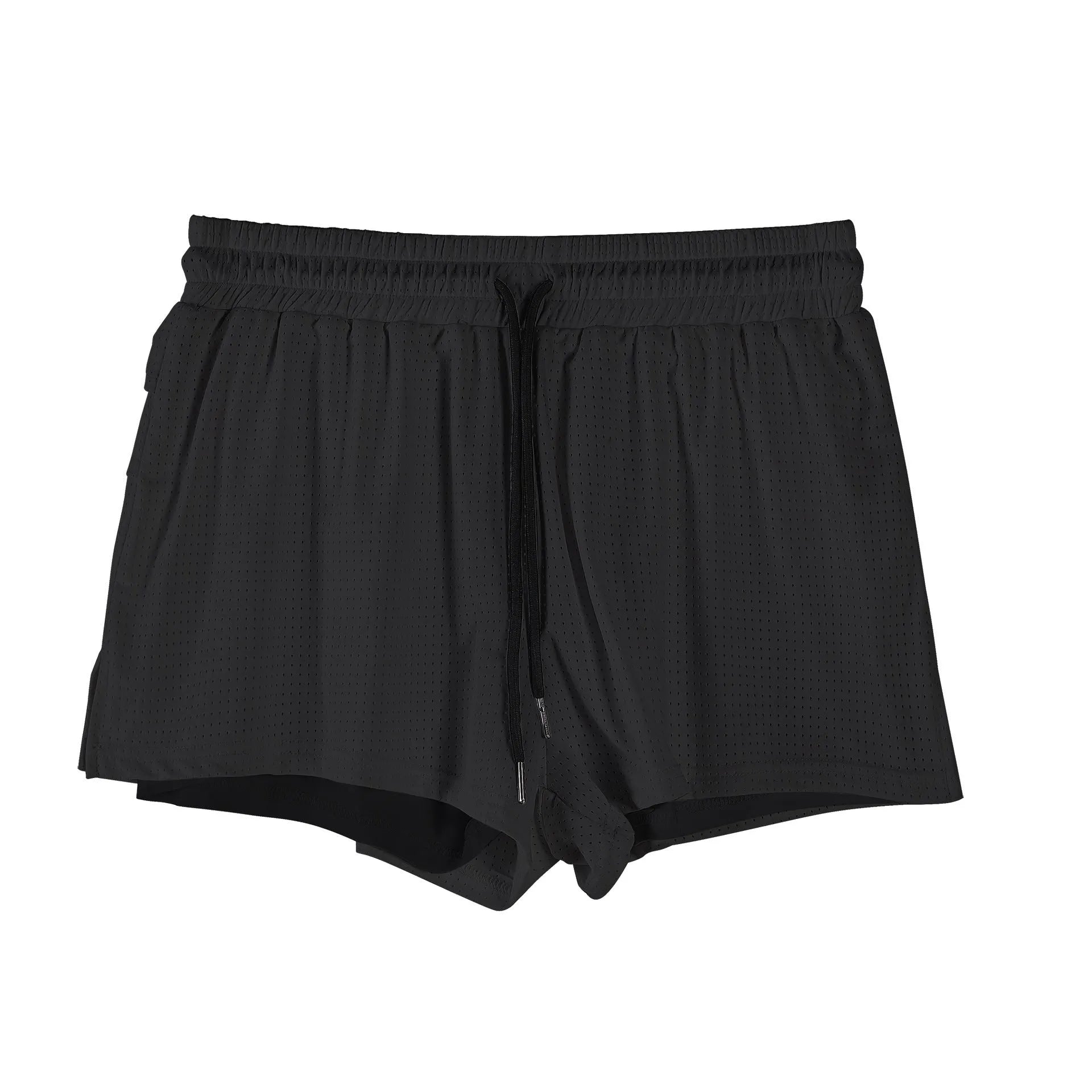 Men's quick-drying nylon summer shorts in black or white colours with mid waist design