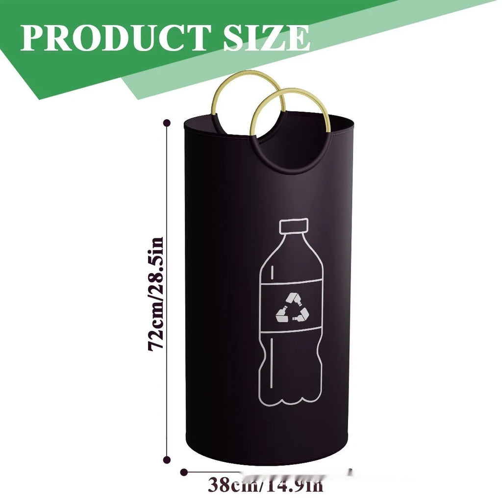 Round portable plastic bin 38x72cm for office and outdoor waste disposal