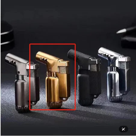 HB805-1 full metal windproof punch lighter in black, gold, grey, or silver colour.