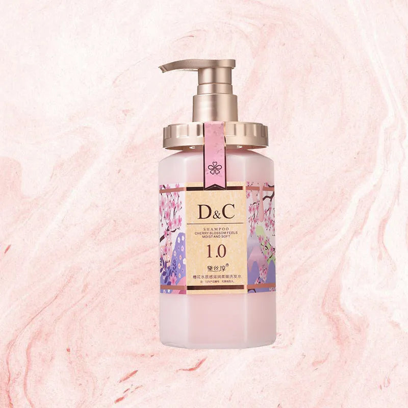 Sakura shampoo and conditioner 500ml bottles set with cherry blossom scent.