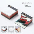 3D sticky notes with Qingshui Temple paper carving and Christmas train cover