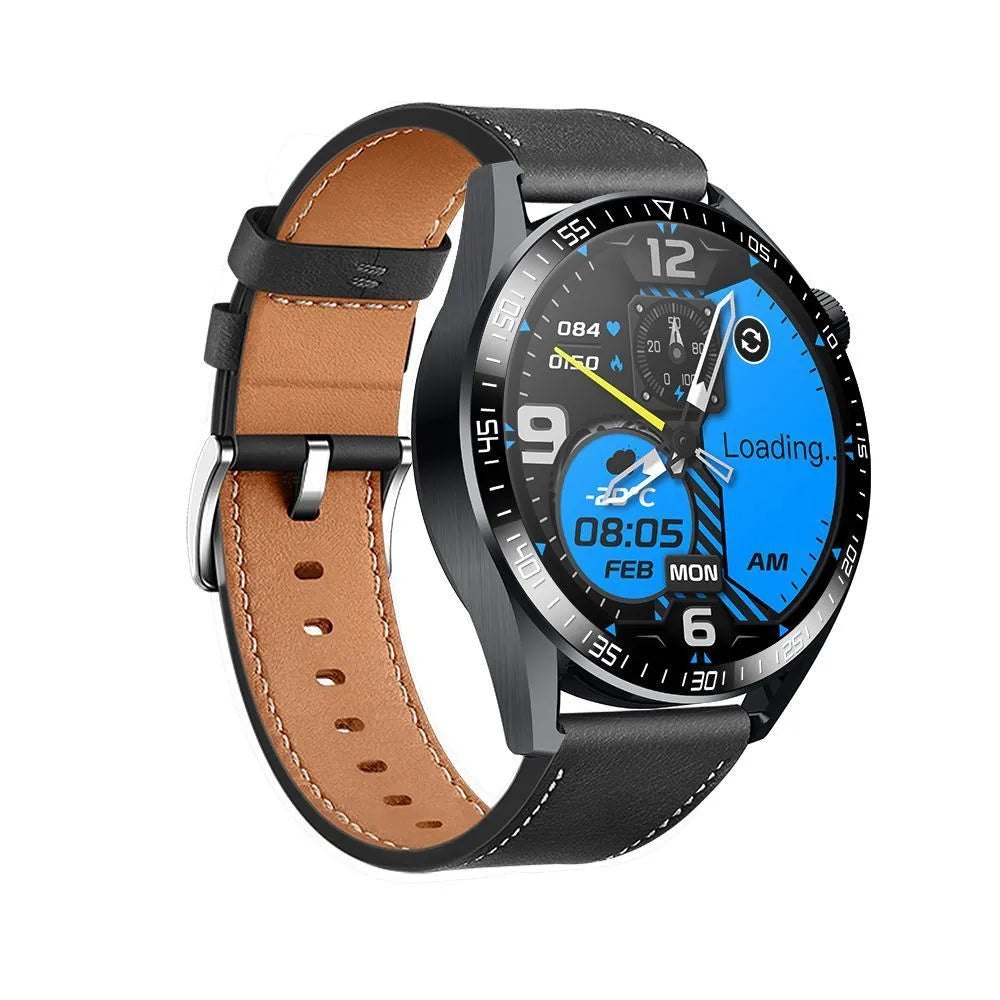 Black GS3 Max smartwatch with silicone strap on a wrist, displaying time and heart rate.