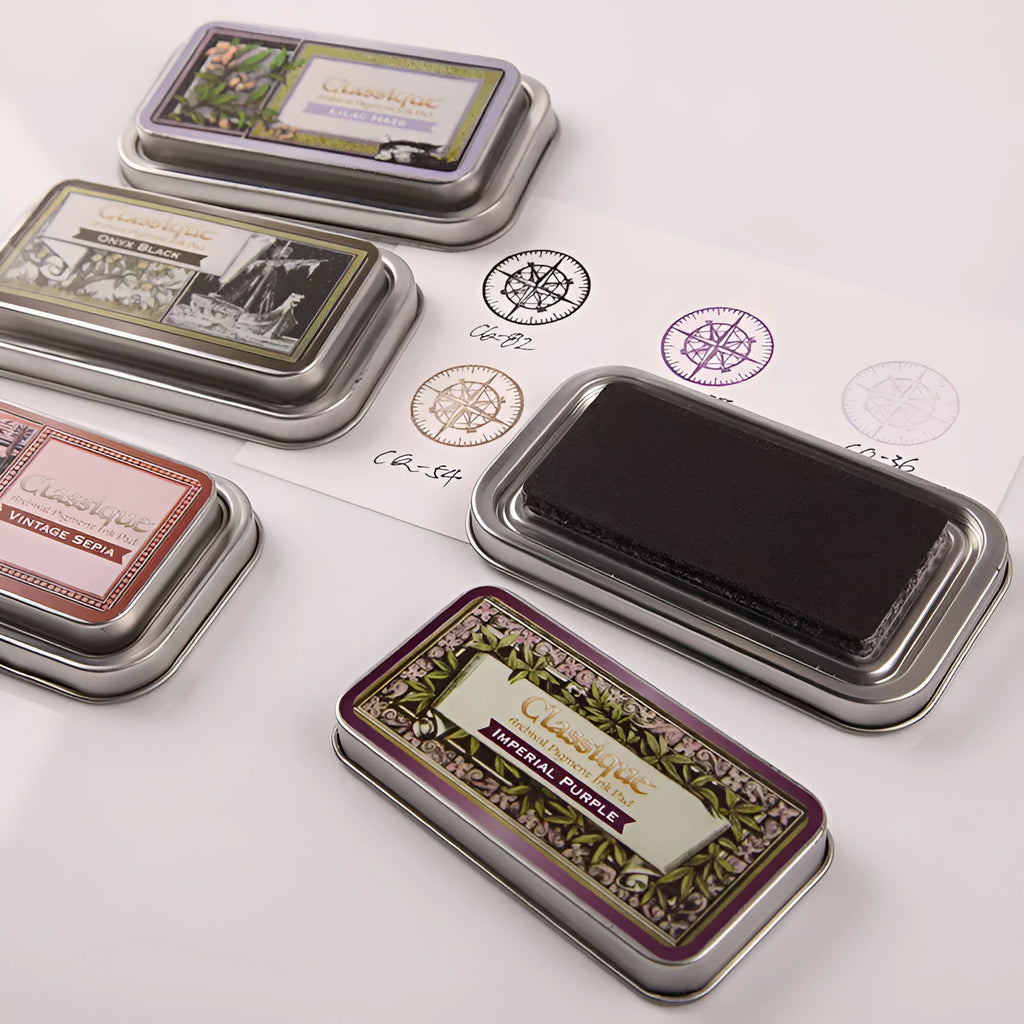 Rectangular oily inkpad for rubber stamps in multiple colour options