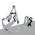 Adjustable dog cat harness vest in breathable mesh material with reflective strips and metal D-ring