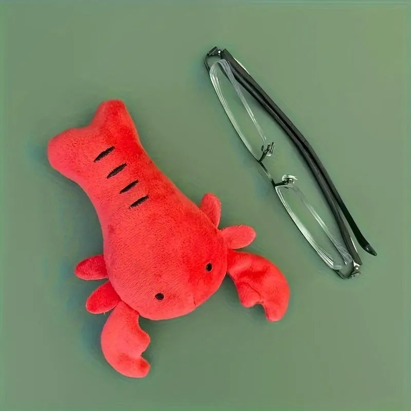 Red lobster stuffed dog toy with cotton fabric and squeaker for small medium dogs