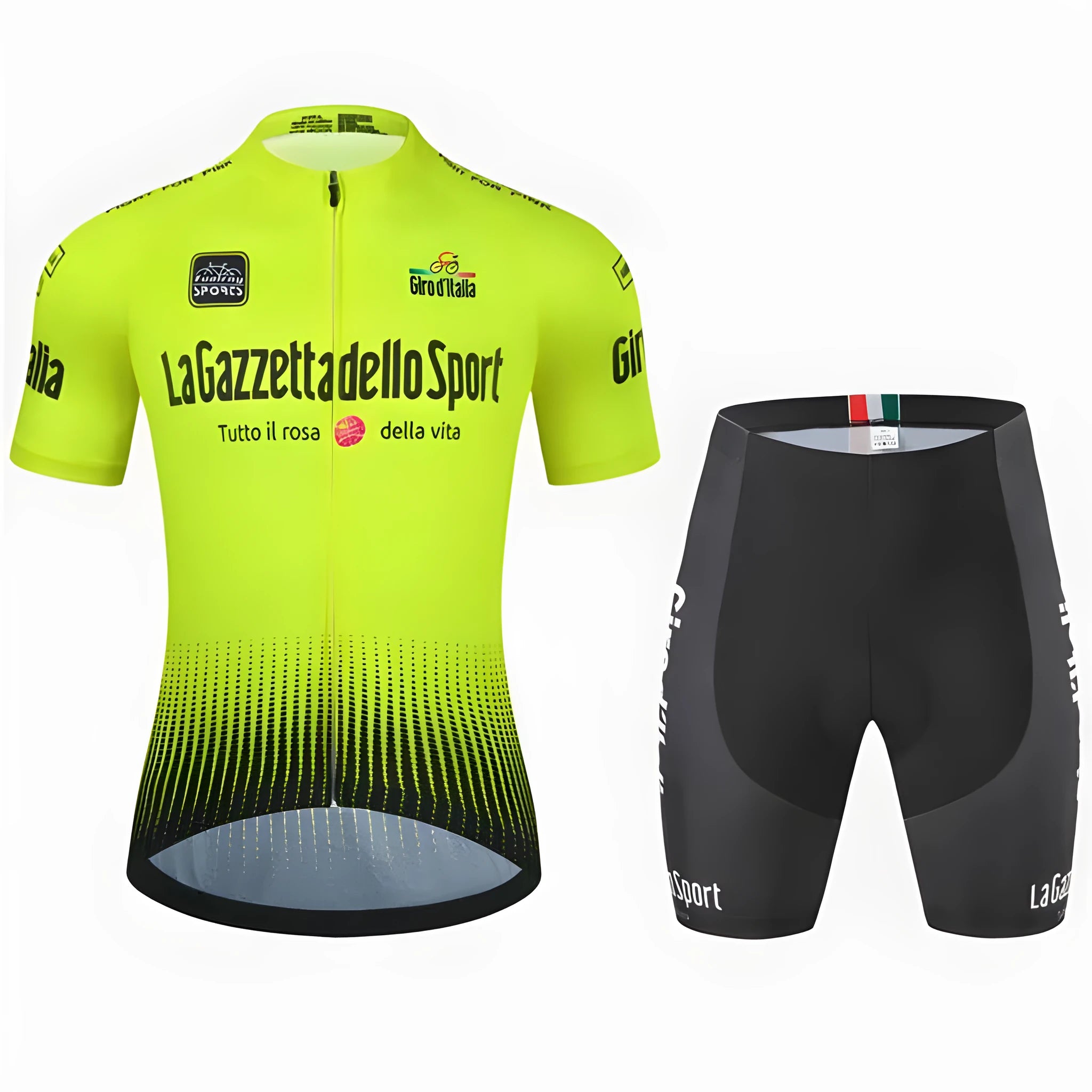 Short sleeve unisex cycling suit in a quick-dry fabric for summer road biking.