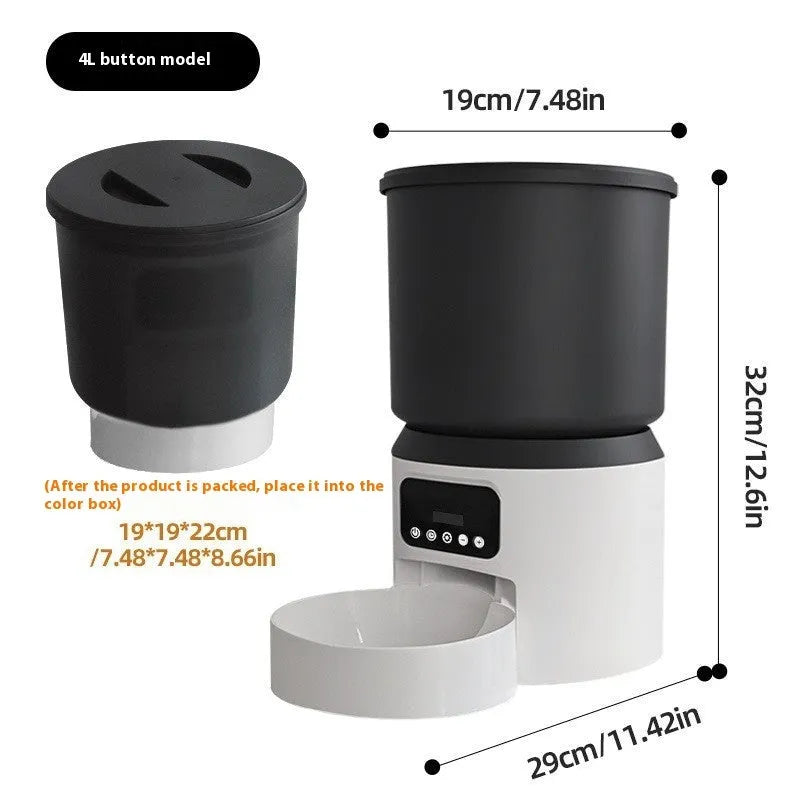 4L smart pet feeder with automatic timer and optional camera monitoring features