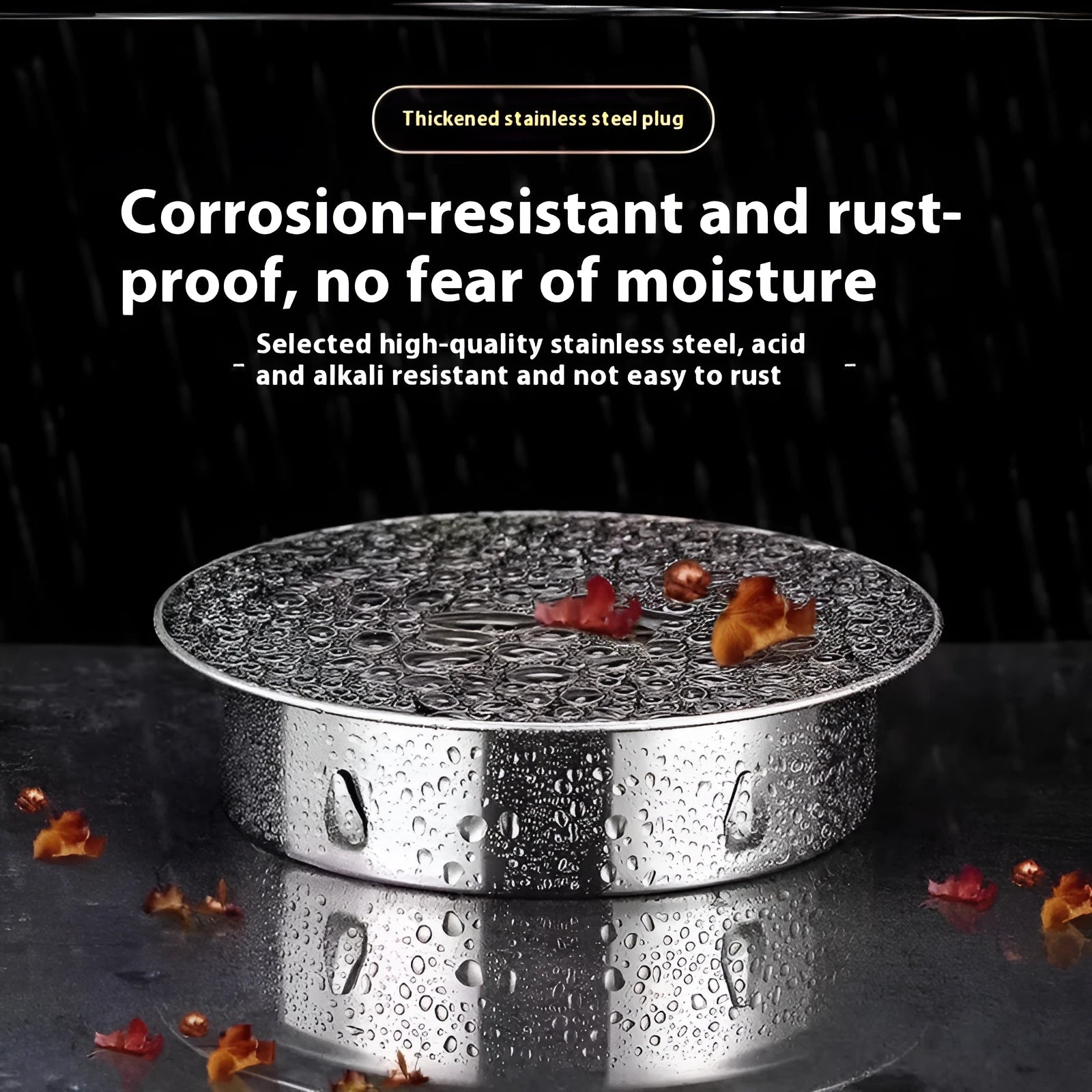 Stainless steel floor drain deodorant seal cover with modern simplicity styling