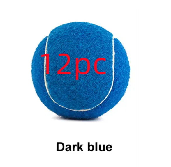 Bite-resistant rubber dog tennis ball in 6.3cm size showing multiple colour options