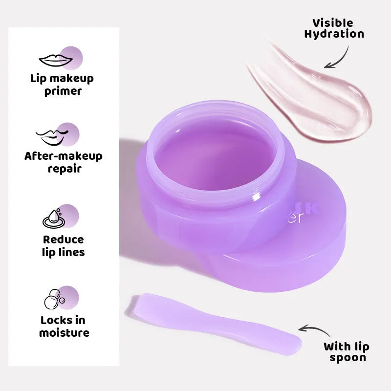 Exfoliating lip balm mask with scraper tool for lip lines, 10ml moisturising formula