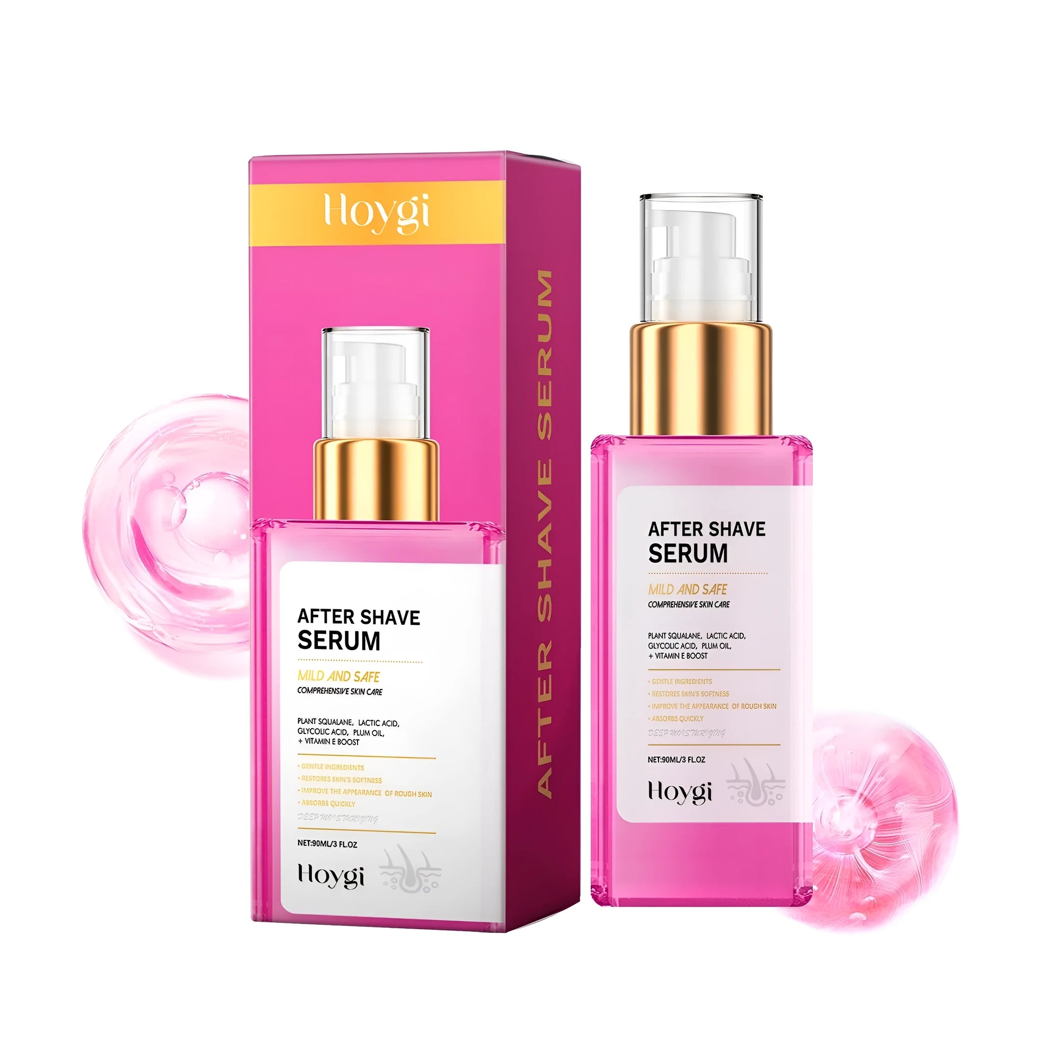 60ml after shave repair liquid bottle with glycerin and squalane for post hair removal skin care