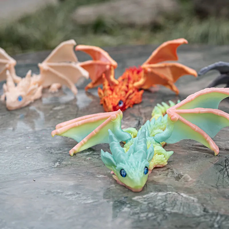 Flying Dragon Wings Decoration Toy in PLA with 25cm width display on table
