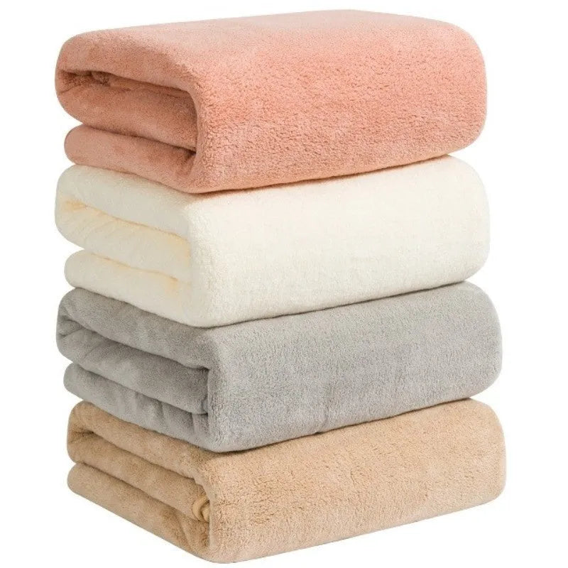 Baby bath towel non-gauze no lint super soft 70x140cm milk coffee colour plain weave