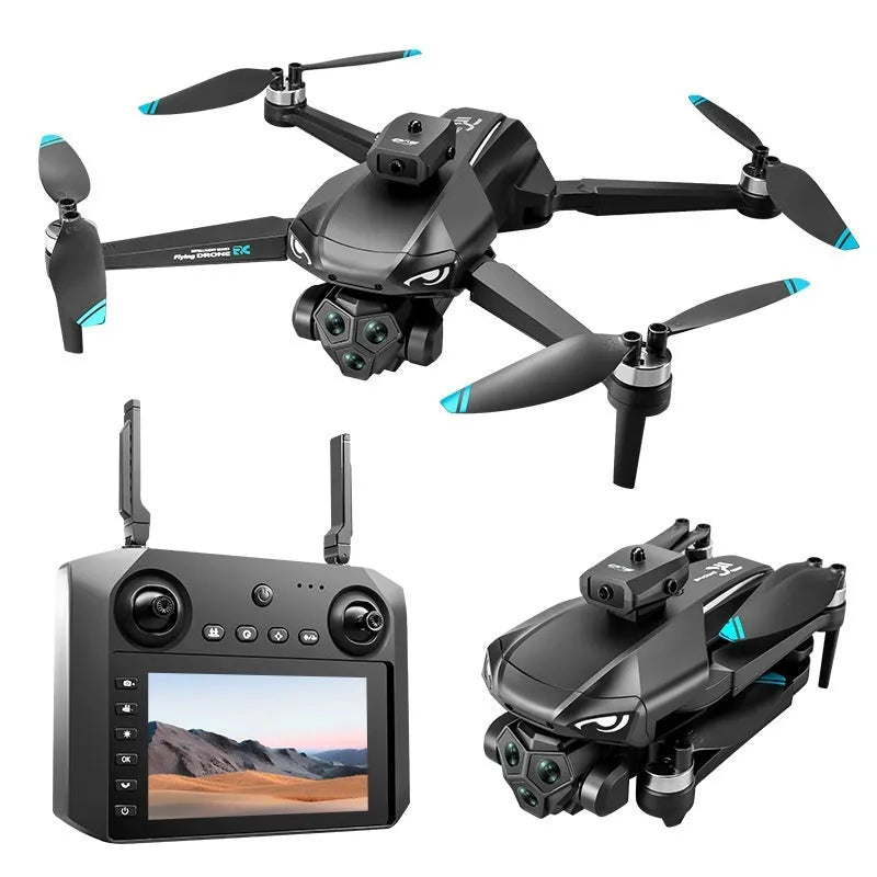 Brushless UAV folding four-axis drone with screen remote control, plastic body, under 30cm size