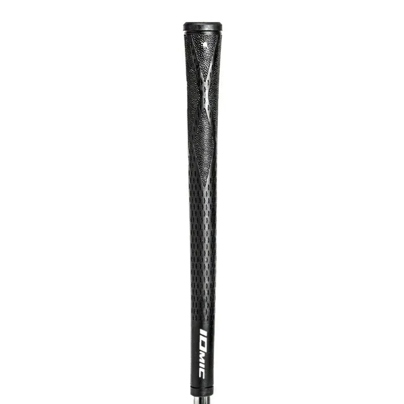 TPE golf club grip replacement in various colours including pink, red, blue, white, and two-tone black with coloured head.