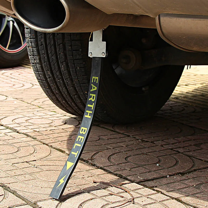 Black rubber car electrostatic grounding chain measuring 370mm with copper wire for vehicle static discharge