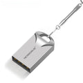 Mini metal USB flash drive in black or silver showing compact 23mm length with standard USB connector