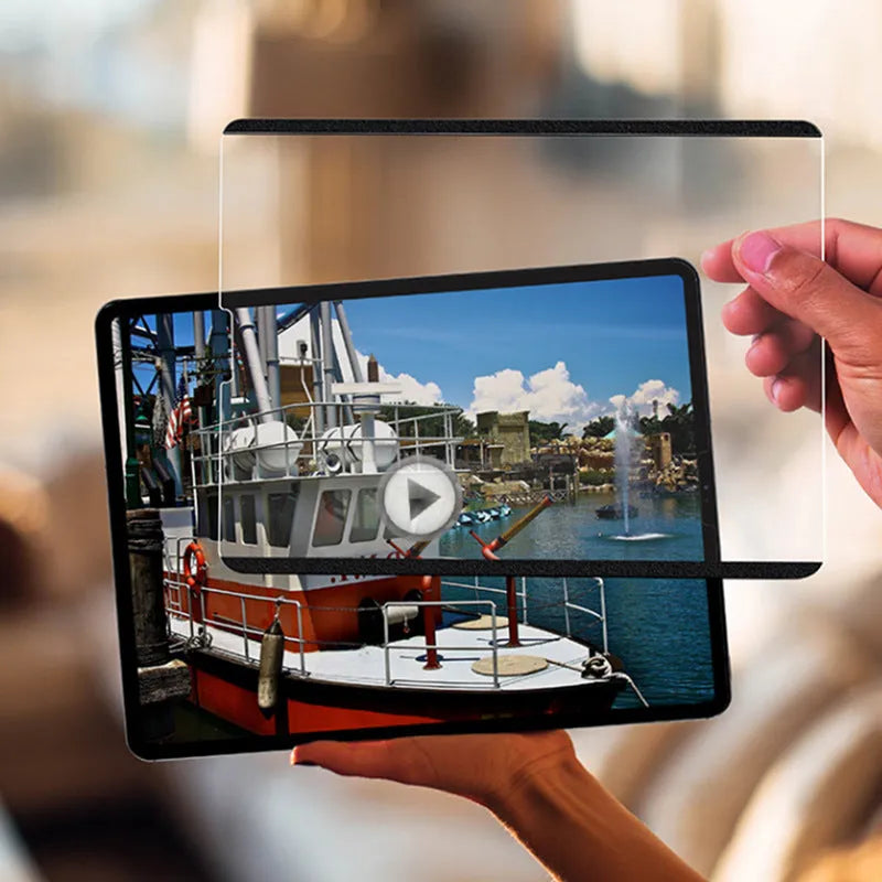 Second generation magnetic painting film for iPad screen protection with application tools