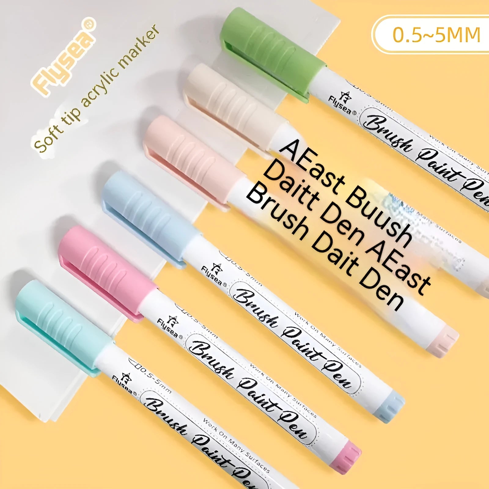 Soft head gouache pen sets for hand lettering and greeting card decoration in multiple colour configurations