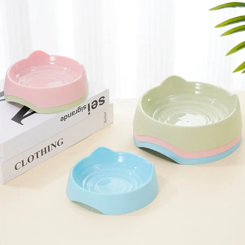 Blue ceramic dog slow feeder bowl with maze pattern for slowing down fast-eating dogs.