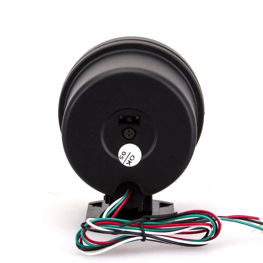 Black automotive tachometer with blue light pointer display for car engine speed measurement
