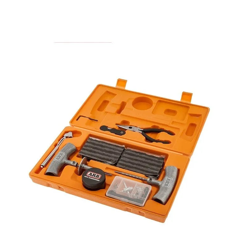 Speedy Seal emergency car tyre repair tool kit with case, insertion tool, and gauge for punctures.