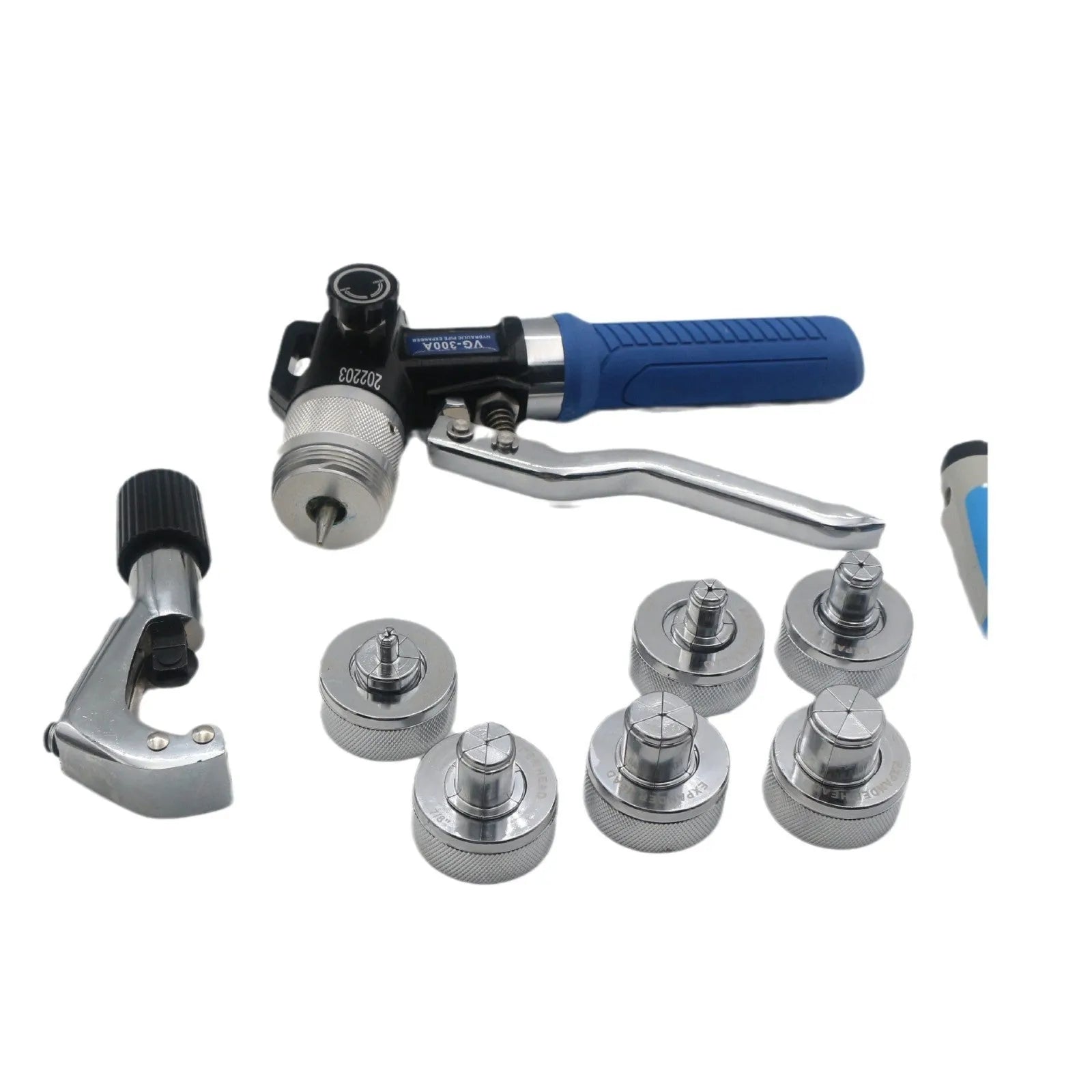 VG-300 style hydraulic tube expander tool for refrigeration maintenance made from high-strength alloy steel.