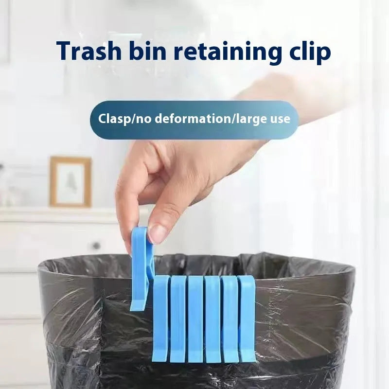 Ten black plastic garbage bag fixing clips for securing bin liners to waste bins
