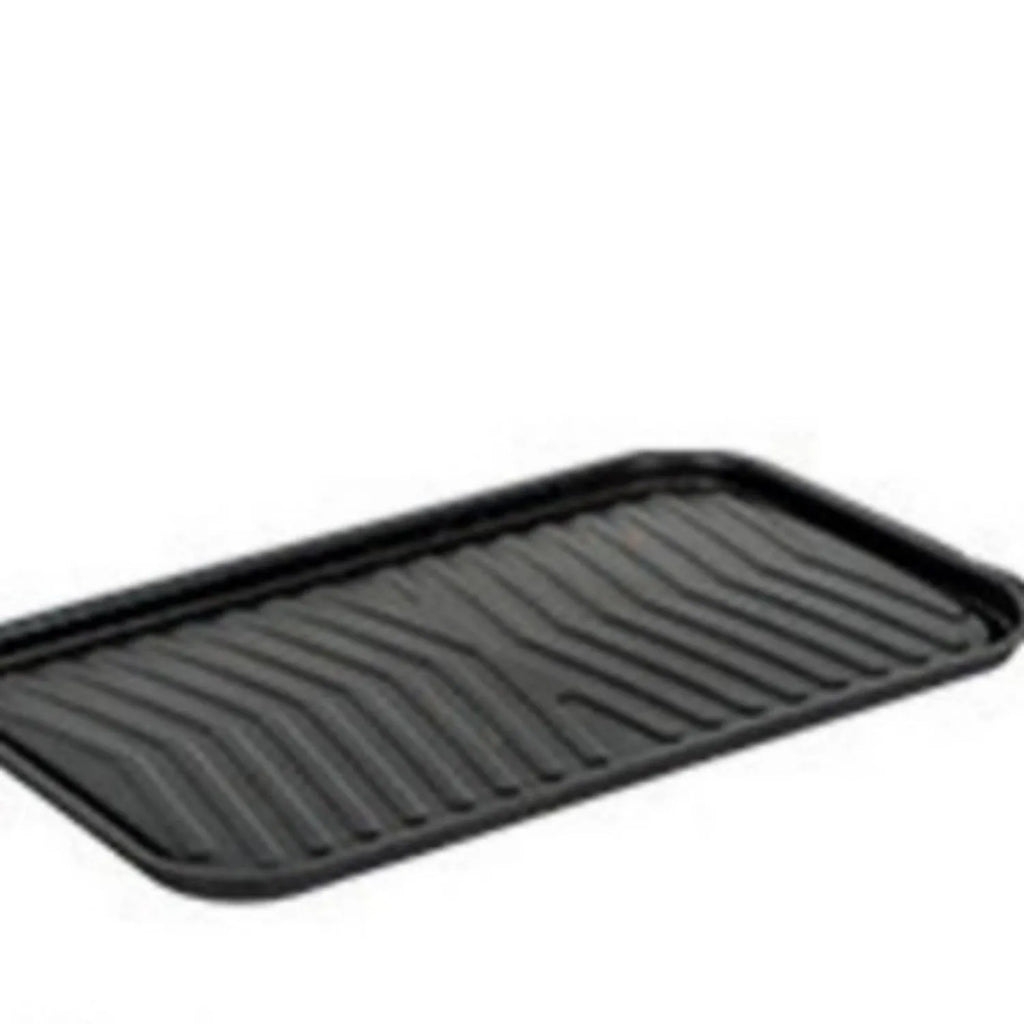 White portable round chimney oven grill with frying and baking capabilities, carbon tanks, and mesh inserts