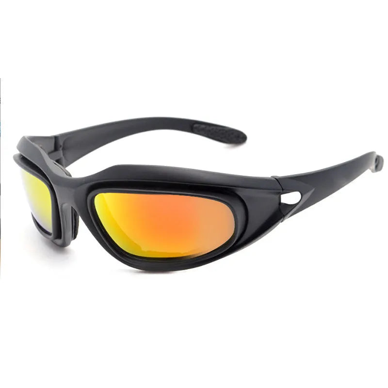 Tactical polarised sports sunglasses with full rim PC polycarbonate frame for outdoor cycling and motocross