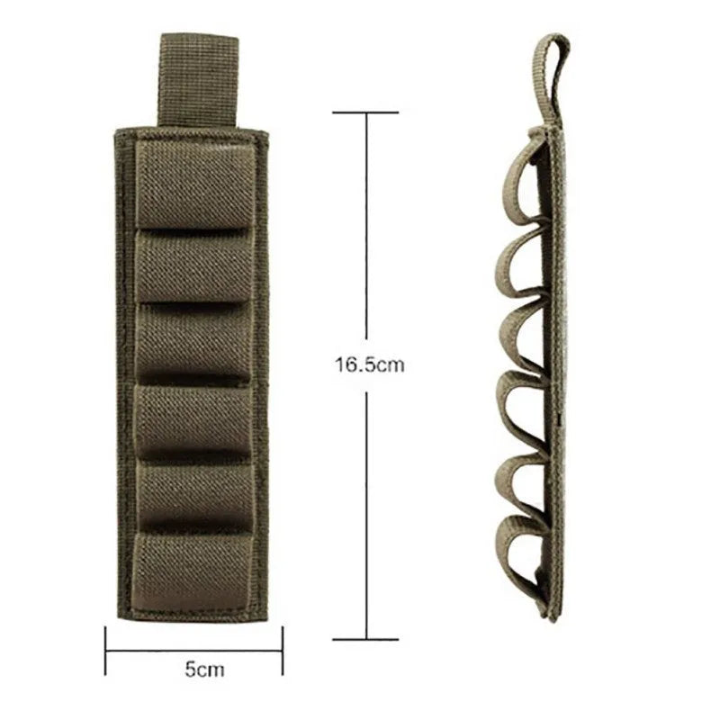 Tactical 6-hole storage organiser in 1000D nylon fabric measuring 5x16.5cm