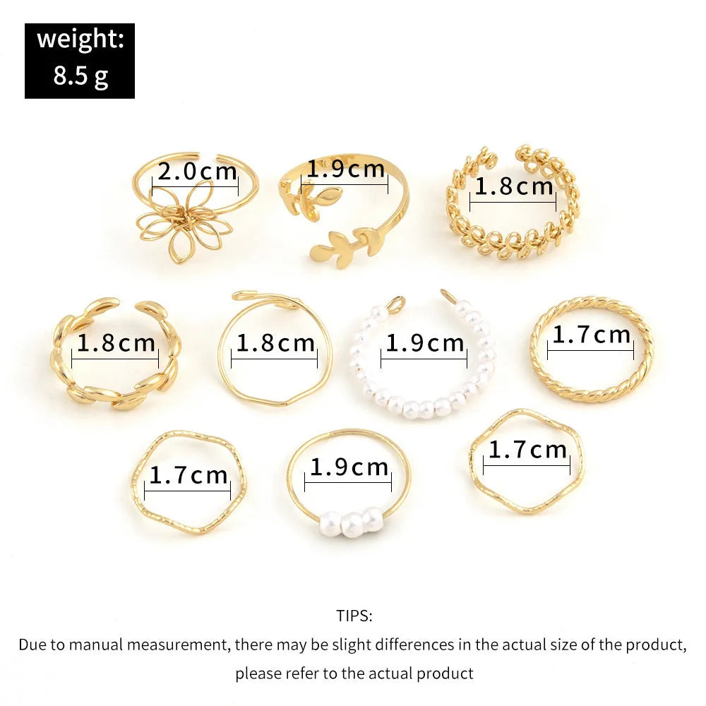 Gold openwork floral pattern alloy ring with electroplated glossy finish