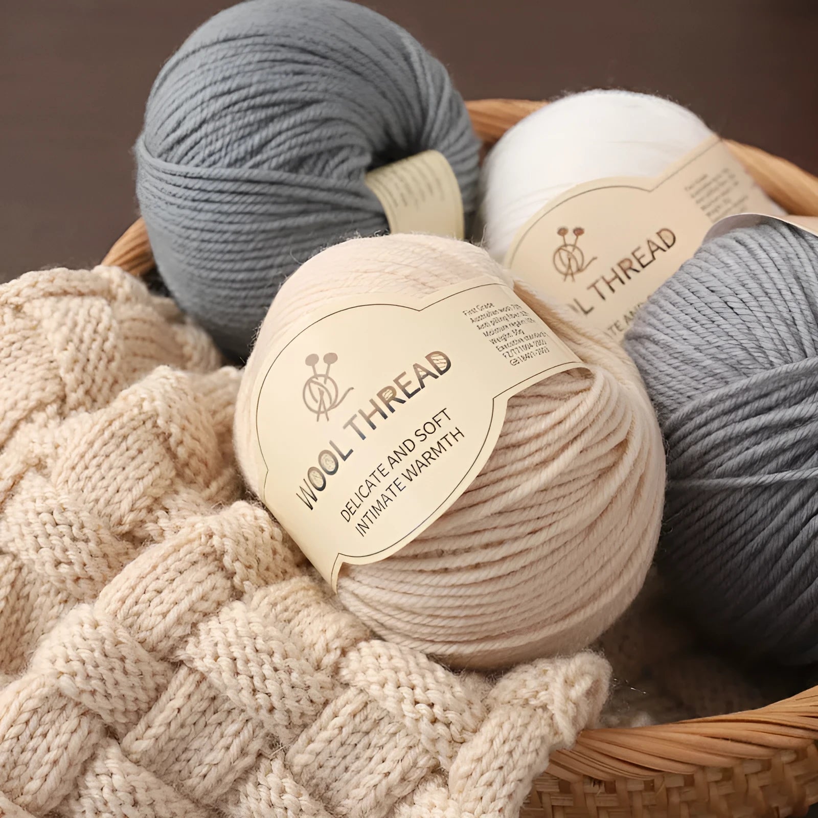 Domestic wool hand knitting yarn for baby clothes in multiple colour options