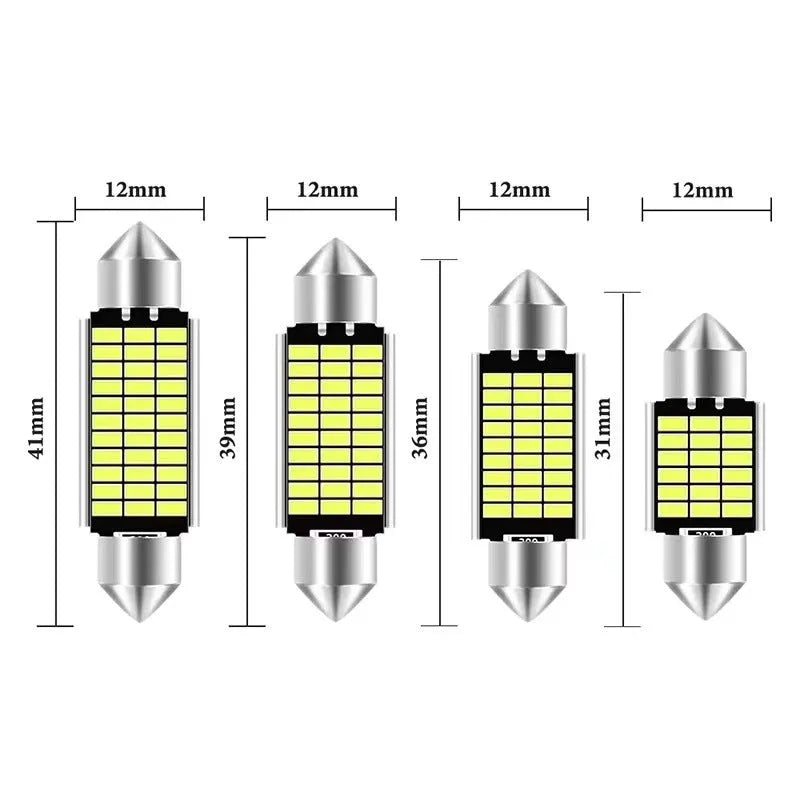 White aluminium car roof light with double tip design for reading and licence plate illumination