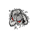 Grey dog pattern motorcycle decorative bumper sticker measuring 17 by 17 centimetres