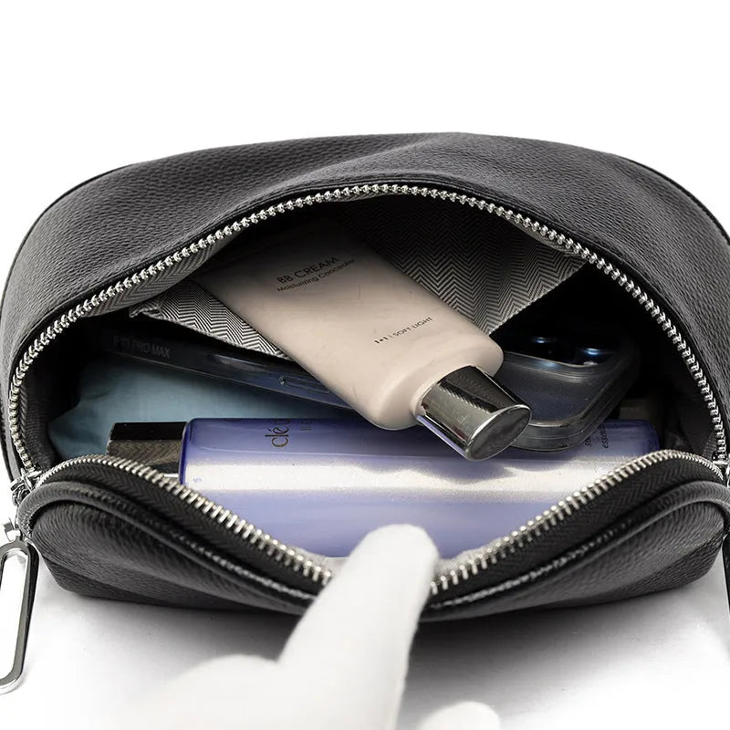 Women's soft PU leather messenger bag in saddle shape with single shoulder strap
