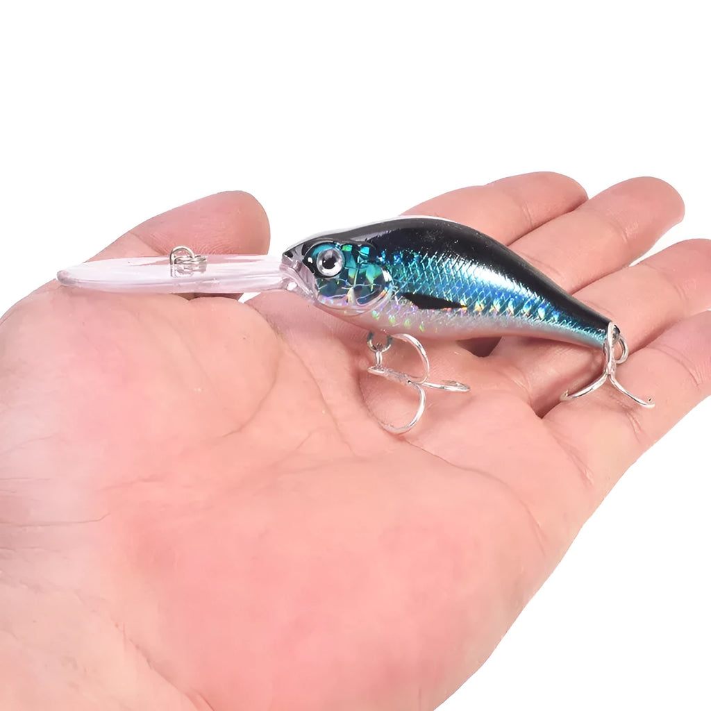 Floating Rock Little Fat Man Mino Lure fishing bait showing 10.5cm length and deep diving long tongue board design