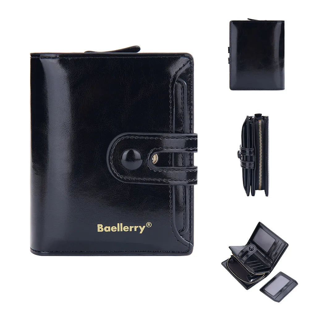 Women's PU leather card holder wallet with polyester lining in multiple colour options