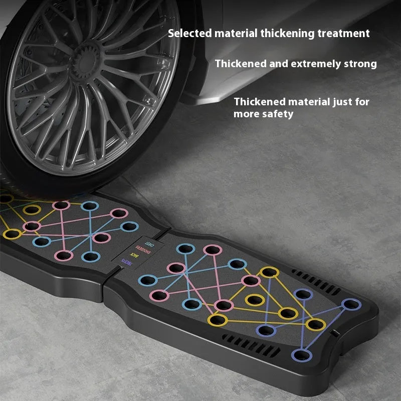 ABS plastic push up support plate fitness equipment on a floor, colour options available.