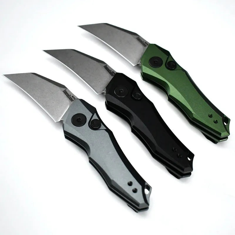 Outdoor portable folding pocket knife in black, grey, or green, showing 150mm length