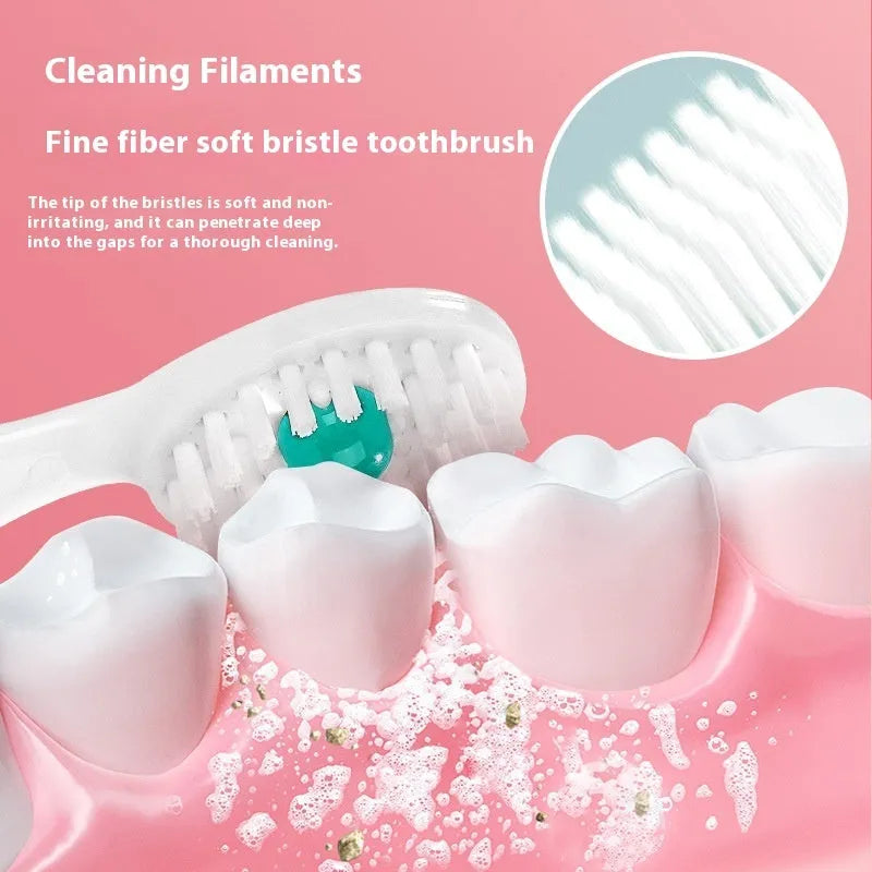 Box containing 20 individual disposable bead toothbrushes with built-in toothpaste for travel.
