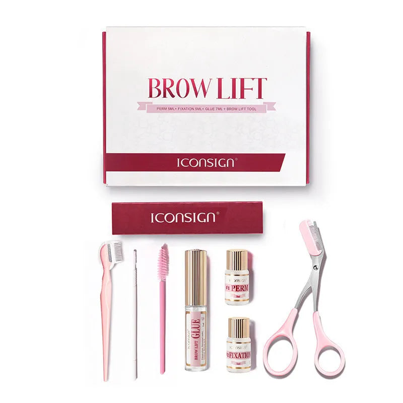 Pink eyebrow quick ironing style suit in an eyebrow perm set for scalding and keratosis