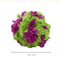 Purple plush dog ball toy with seaweed knot texture for chewing and interactive play