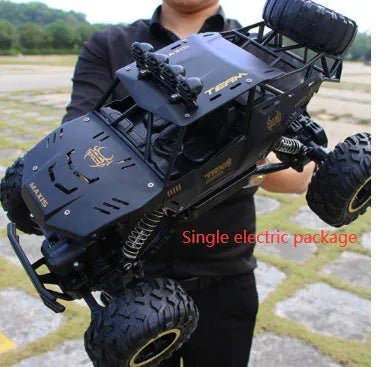 Large black 4WD remote control climbing car with 2.4G wireless controller